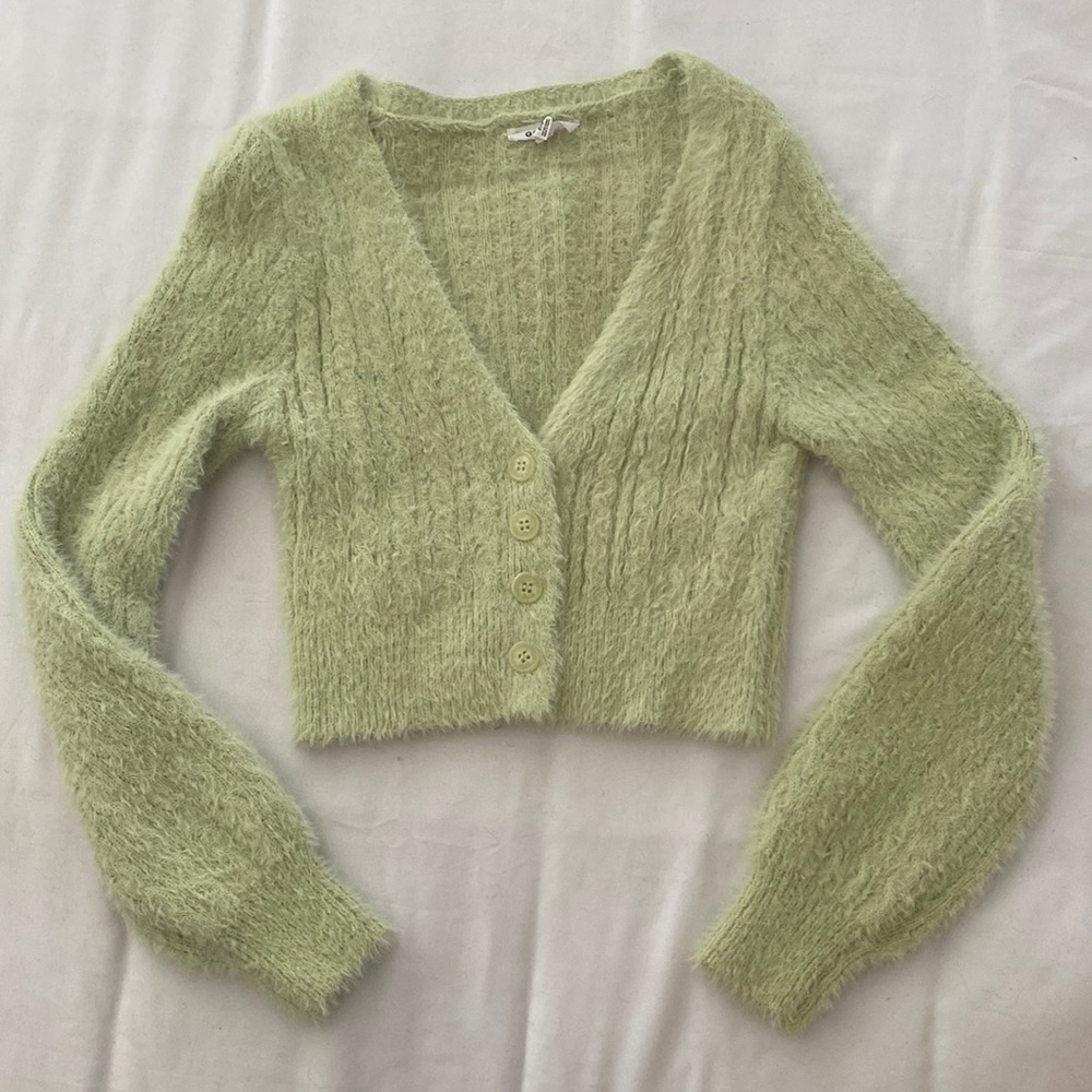 Sage green cropped sweater